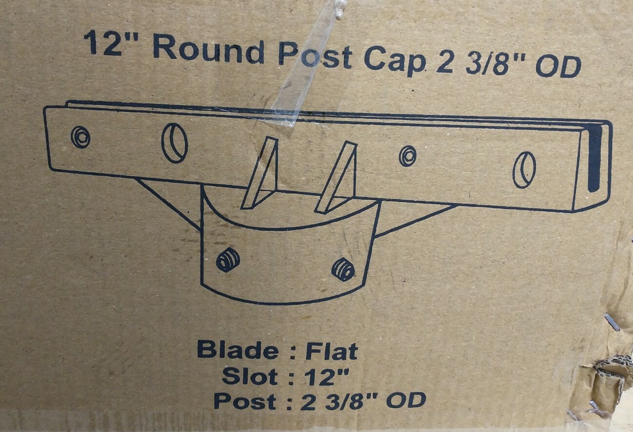 (25) 12″ Round Post Caps for Flat Street Signs & 2-3/8” OD Posts