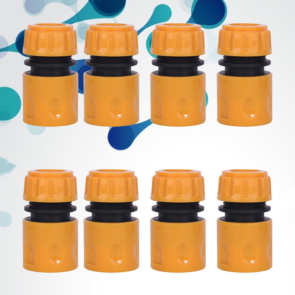 8Pcs Durable Hose Connection Tool Water Connector Reusable Yellow for Garden