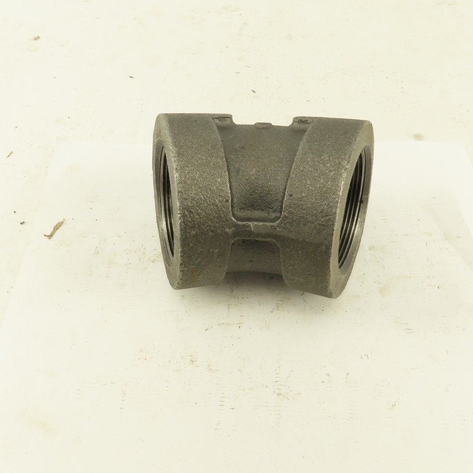 2″ NPT Class 300 Malleable Iron 45° Elbow Black Pipe Fitting
