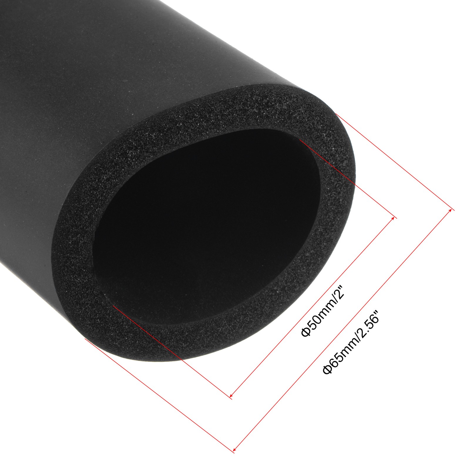 50mm ID 65mm OD 1m Length Foam Tubing for Handle Grip Support Heat insulation