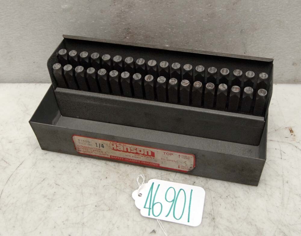 Hanson 1/4″ combination letter and number stamps, Inv 46901