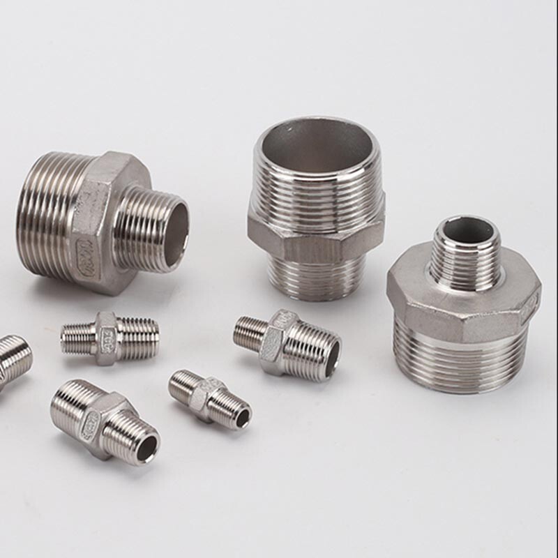 Male to Male NPT Hexagon Nipple Pipe Fitting Reducer Adapter 304 Stainless Steel