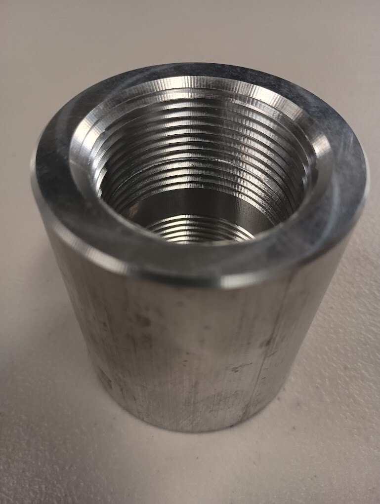 Aluminum 1.25″ Inch NPT Heavy Wall Pipe Threaded Coupling for Welding