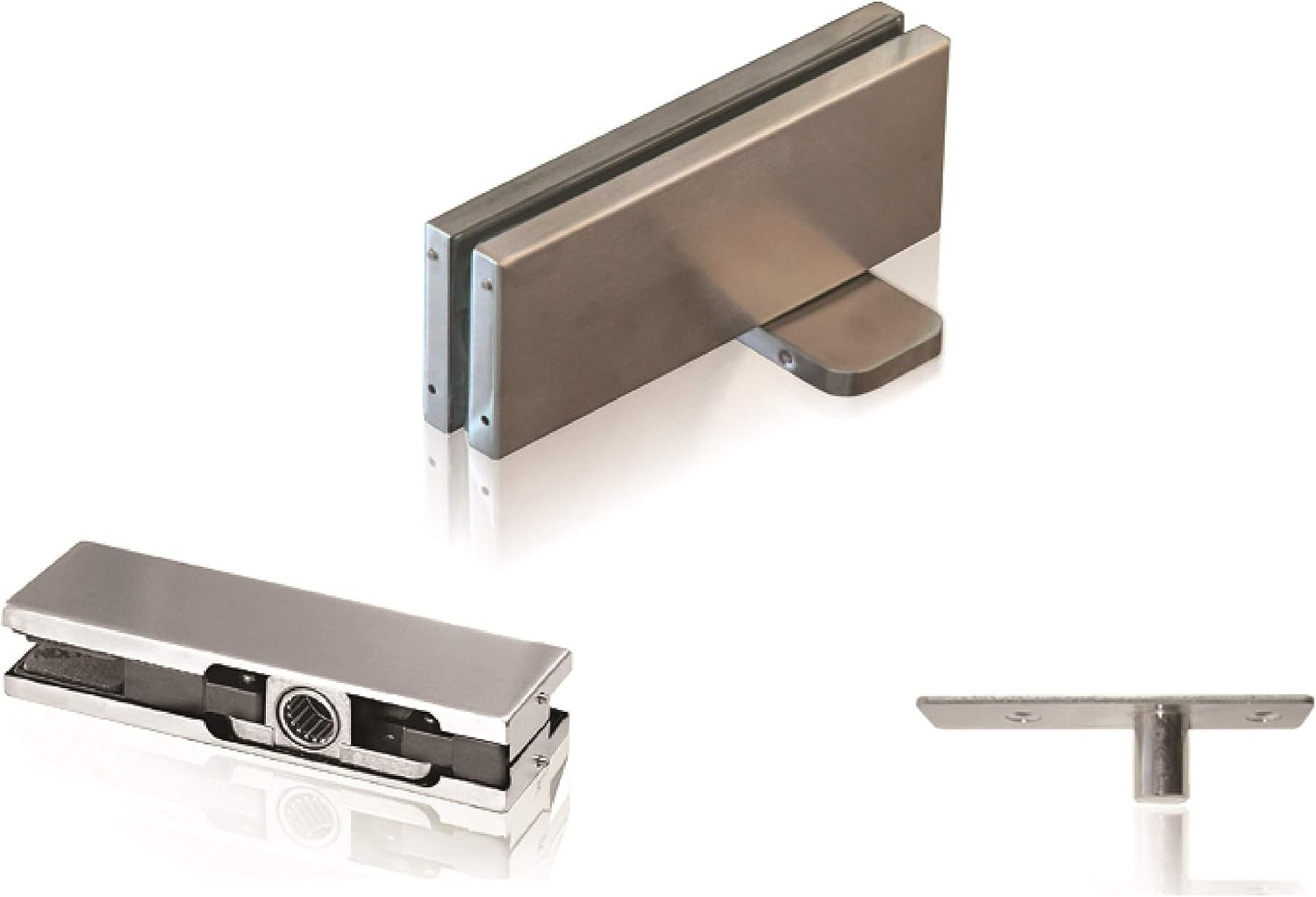 Hydraulic Glass Door Pivot Closer Hold Open Stainless Steel 30-39in Self Close