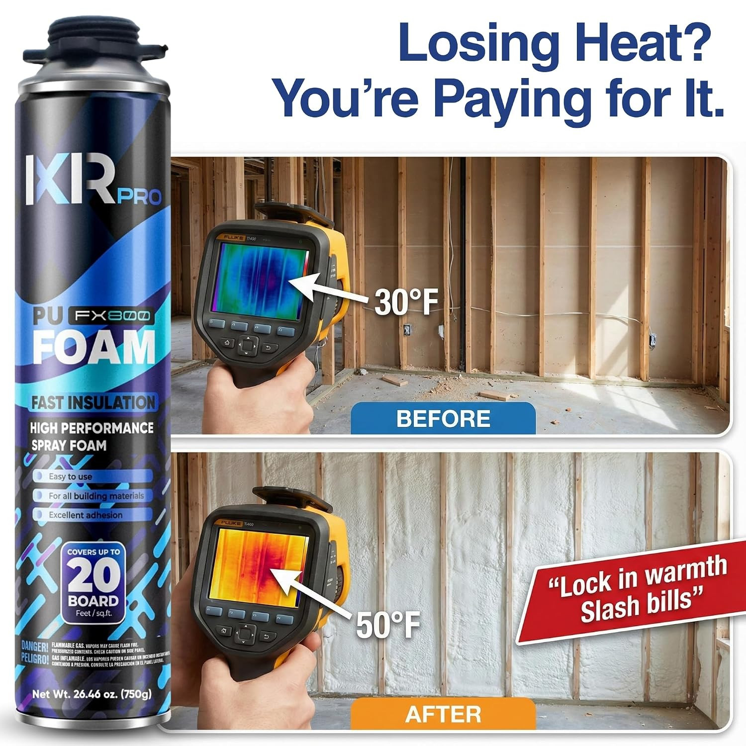 Spray Foam Insulation Kit (18 PK Kit-26.46Oz) Expanding Sealant, Closed Cell Spr