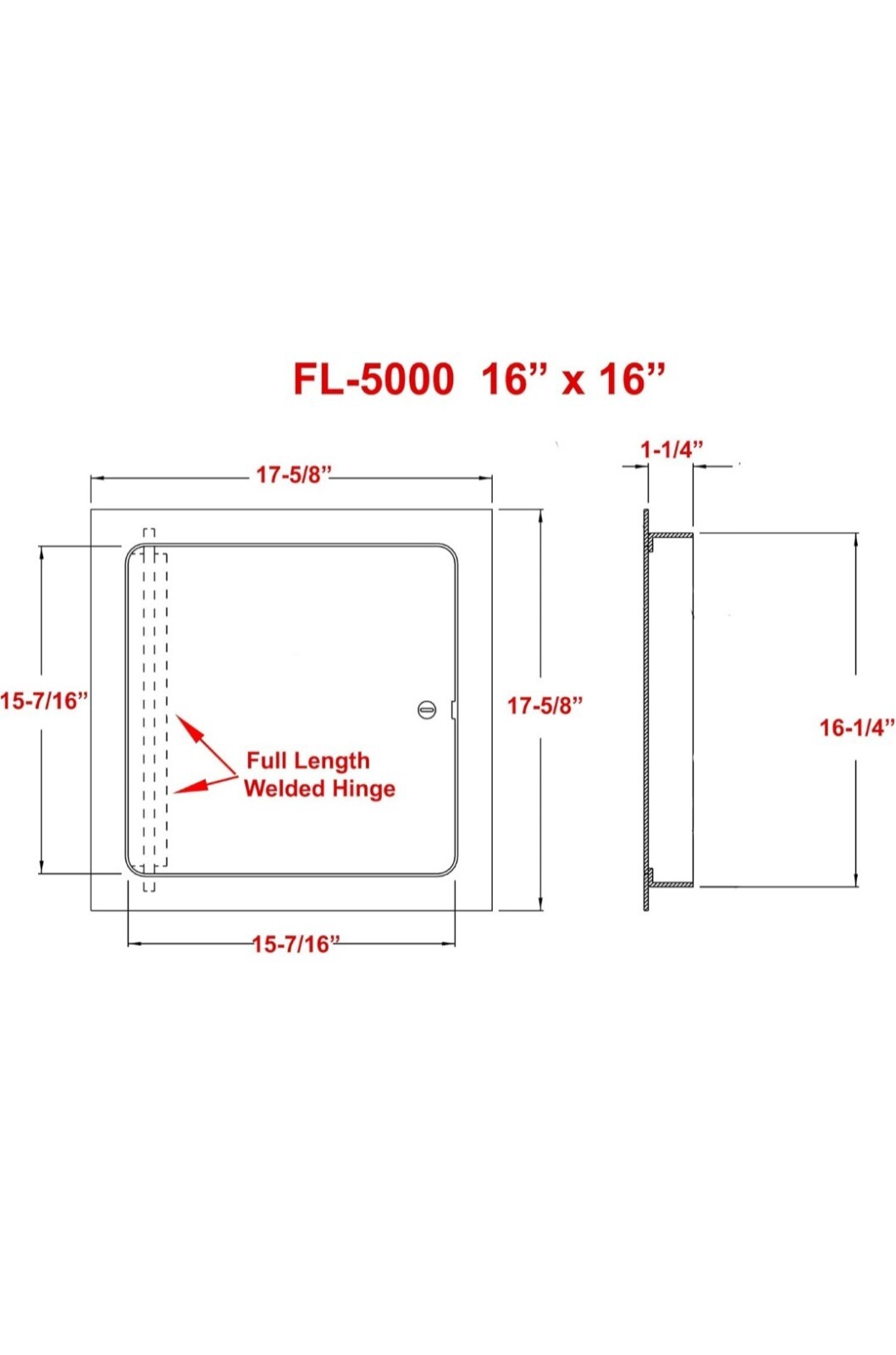 Premier 5000 Series Commercial Grade Steel Access Door, 16 x 16 Flush Universal