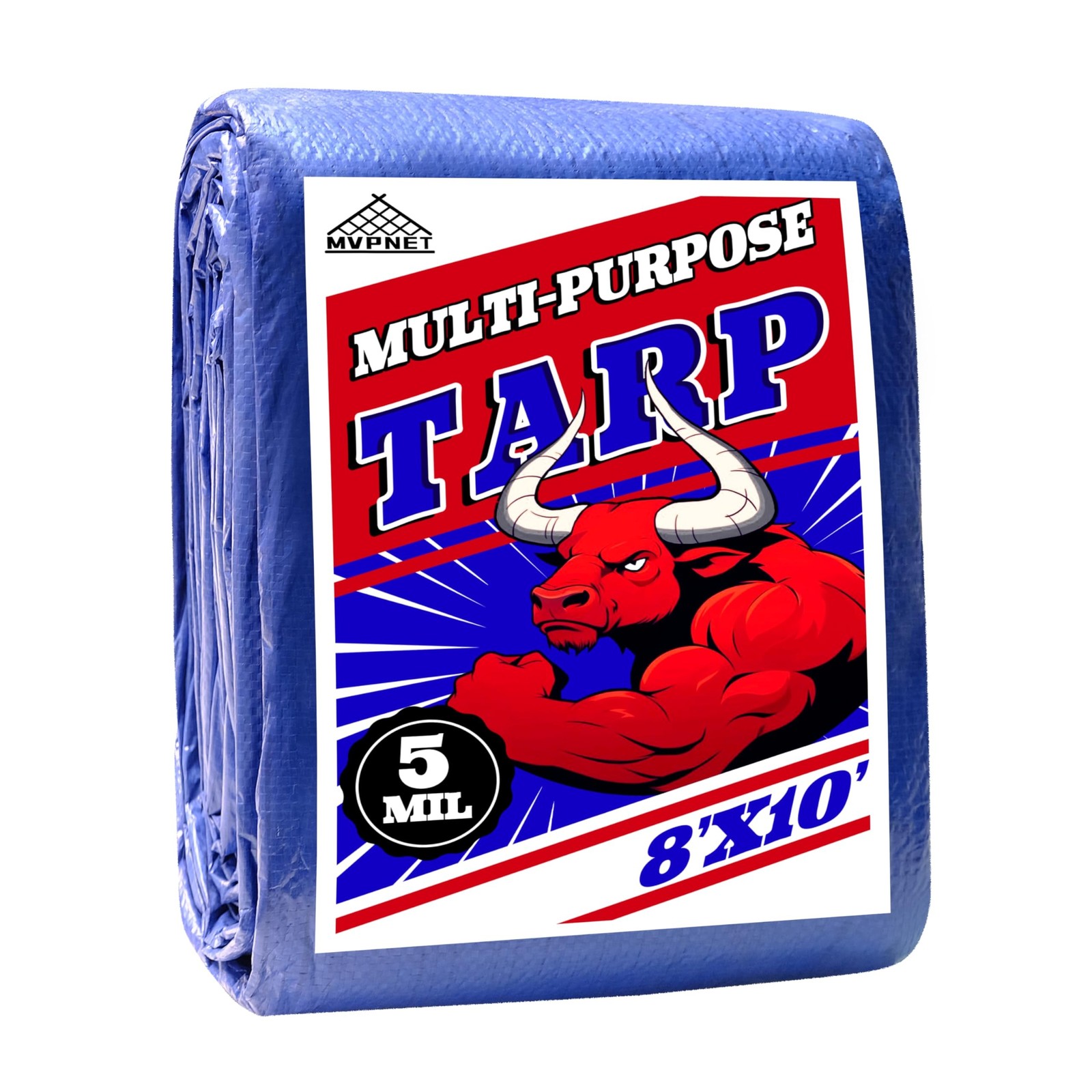 Tarp 8×10 ft 100% Waterproof Uv Resistant High Durability Multipurpose 5mil B…