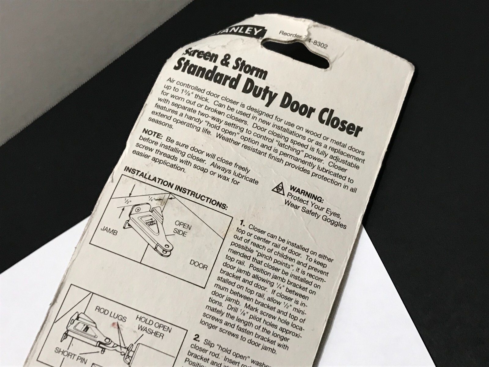 Stanley – Screen & Storm Door Standard Duty Door Closer – Model 74-8302 – NOS