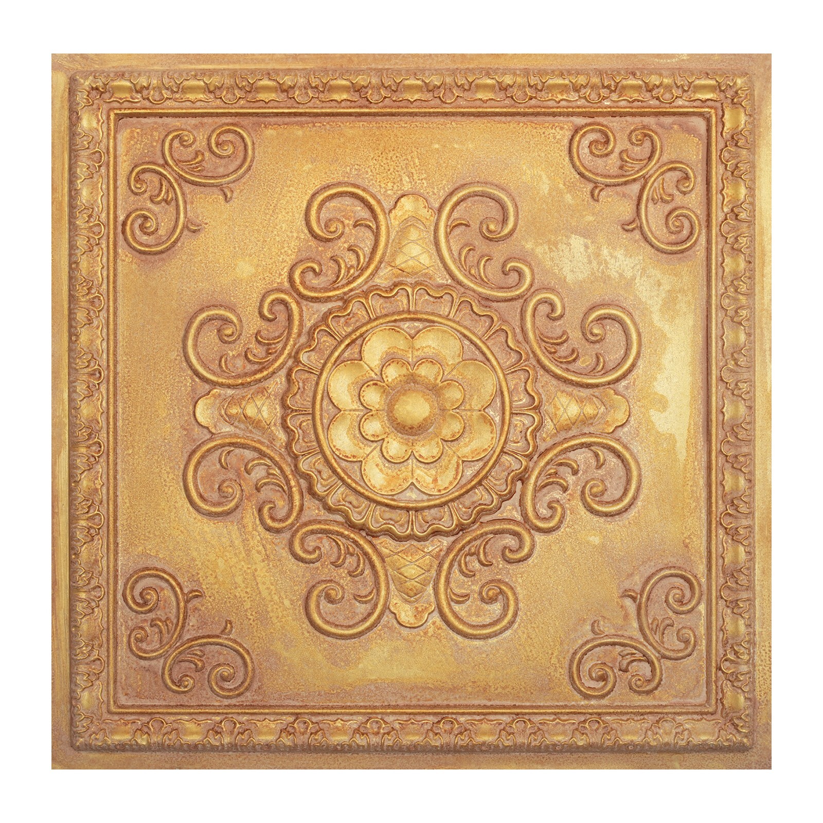 Art ceiling tile Emboss wall panel for Salon 2’X2′ PL08 Vintage brown gold 10pcs