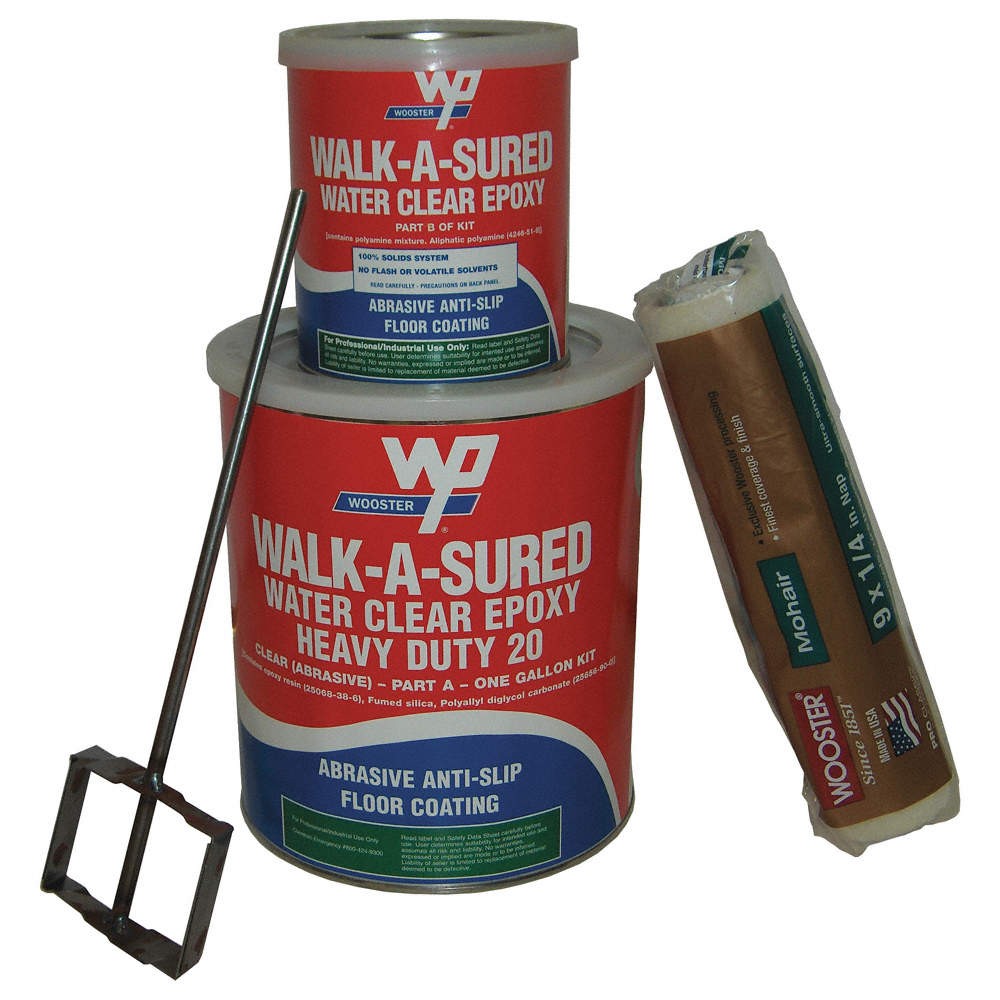 WOOSTER WAS20.CLR Anti-Slip Floor Coating,Clear,1 gal,Kit 45TR91