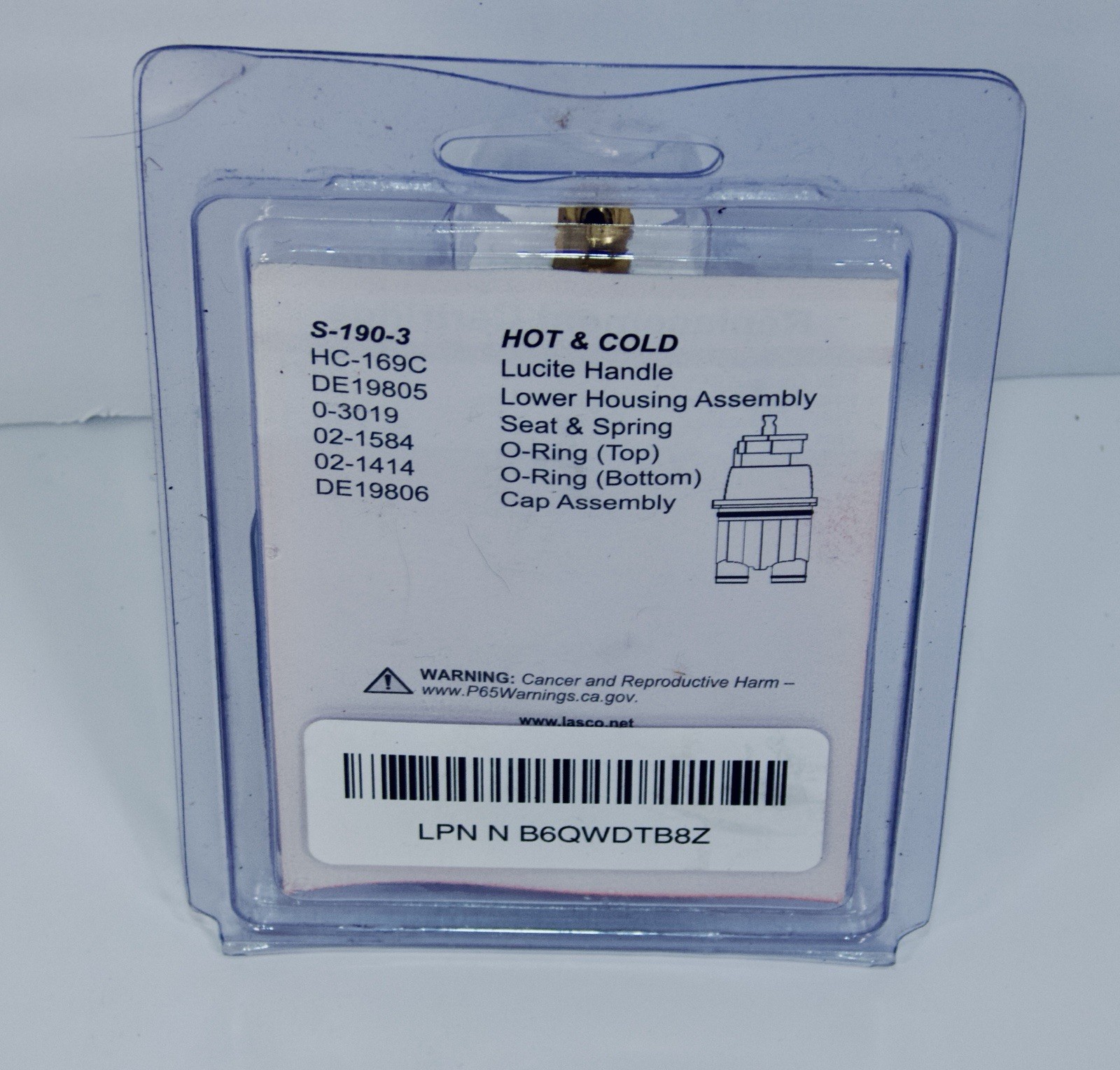 Lasco Supply #S-190-3 Pressure Balance Valve S-190-3 Cartridge Factory Sealed