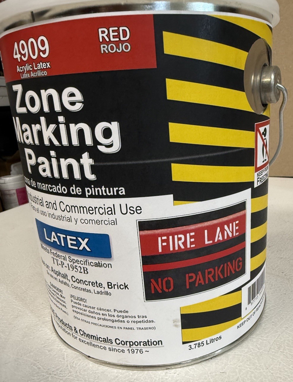 Rae 4909-01 Traffic Zone Marking Paint, 1 Gal., Red, Latex Acrylic -Based