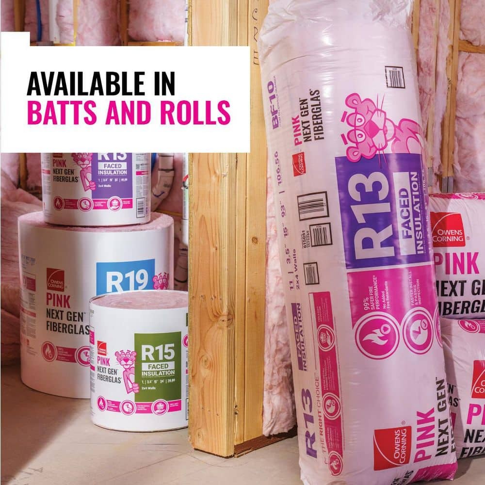 R- 13 Faced Fiberglass Insulation Roll 15 in. x 32 ft. (1 Roll) NEW