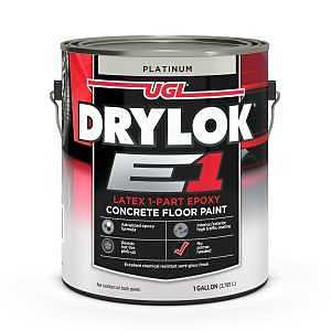 DRYLOK 23813 Epoxy Floor Paint, Semi-Gloss, Platinum, 1 gal