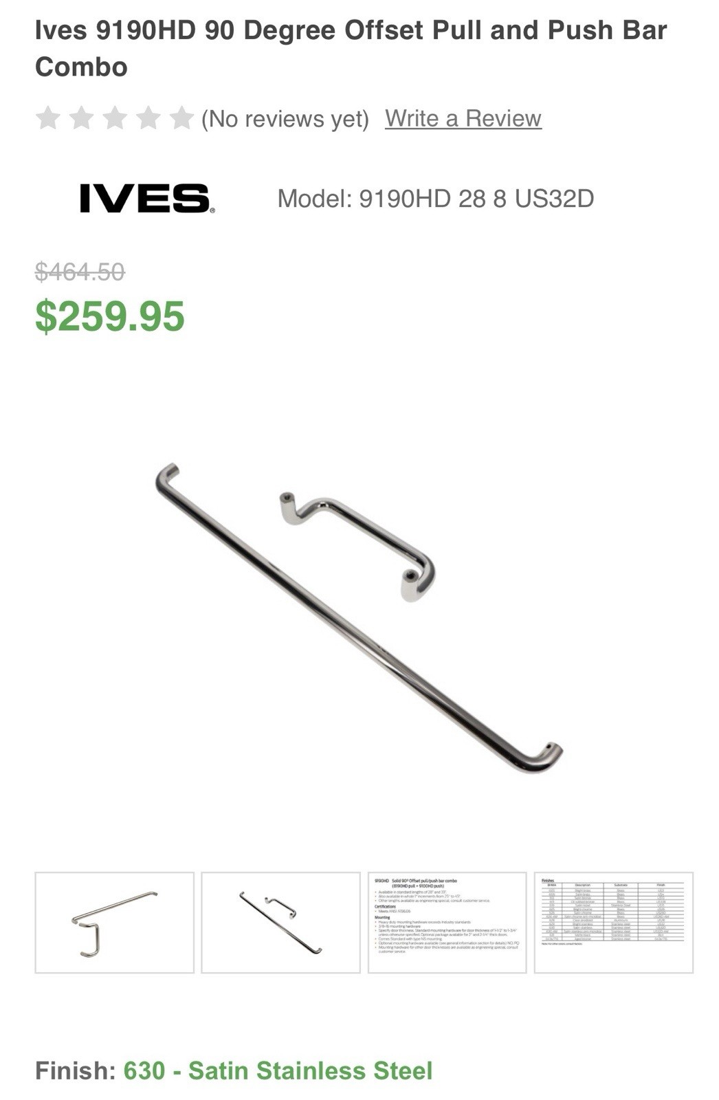 IVES 90 Degree offset Push Pull Combo 9190HD-32-0-US32D-NO-1.75