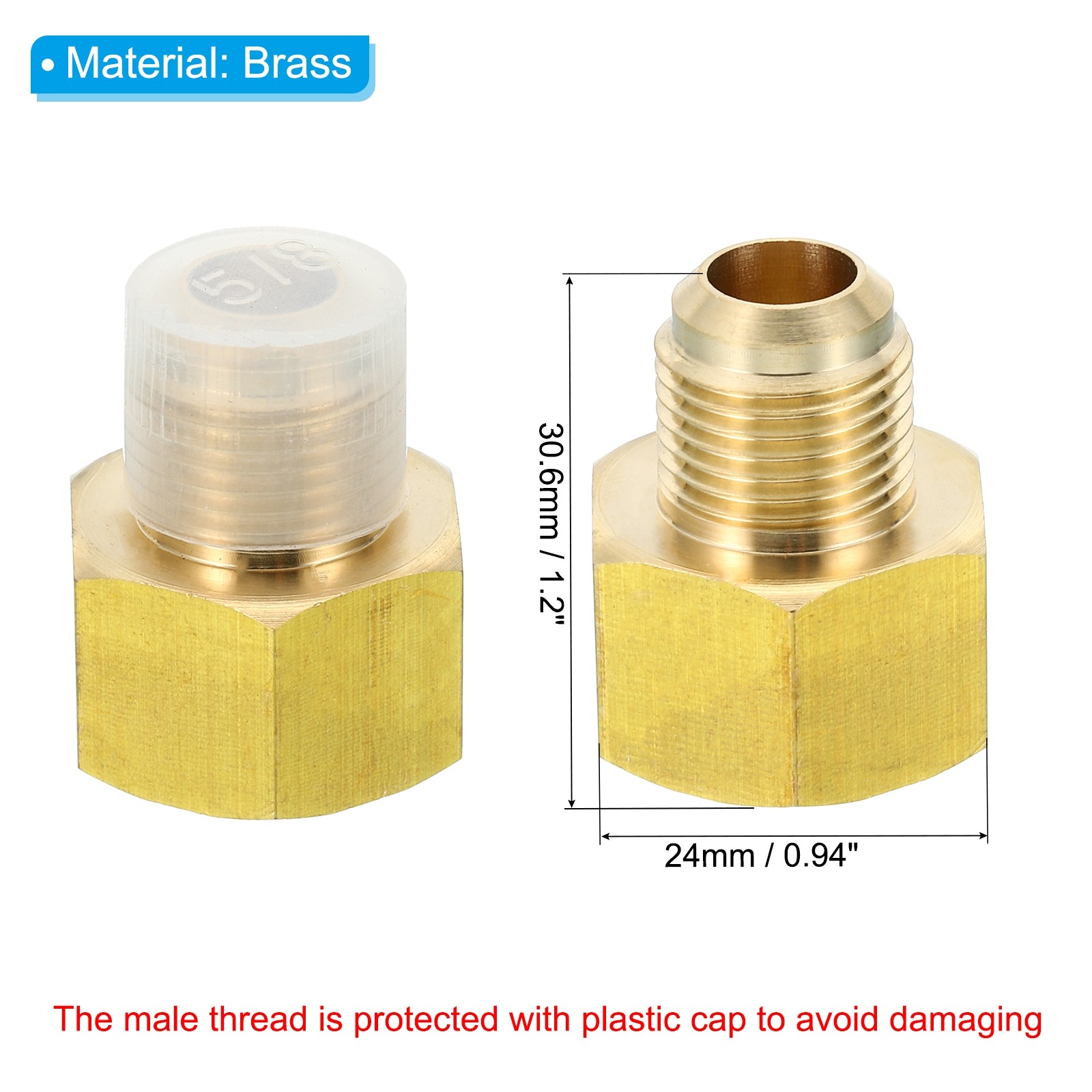 1PCS 1/2″ Female Flare x 3/8″ Male Flare Connector Brass Adapters Reducing