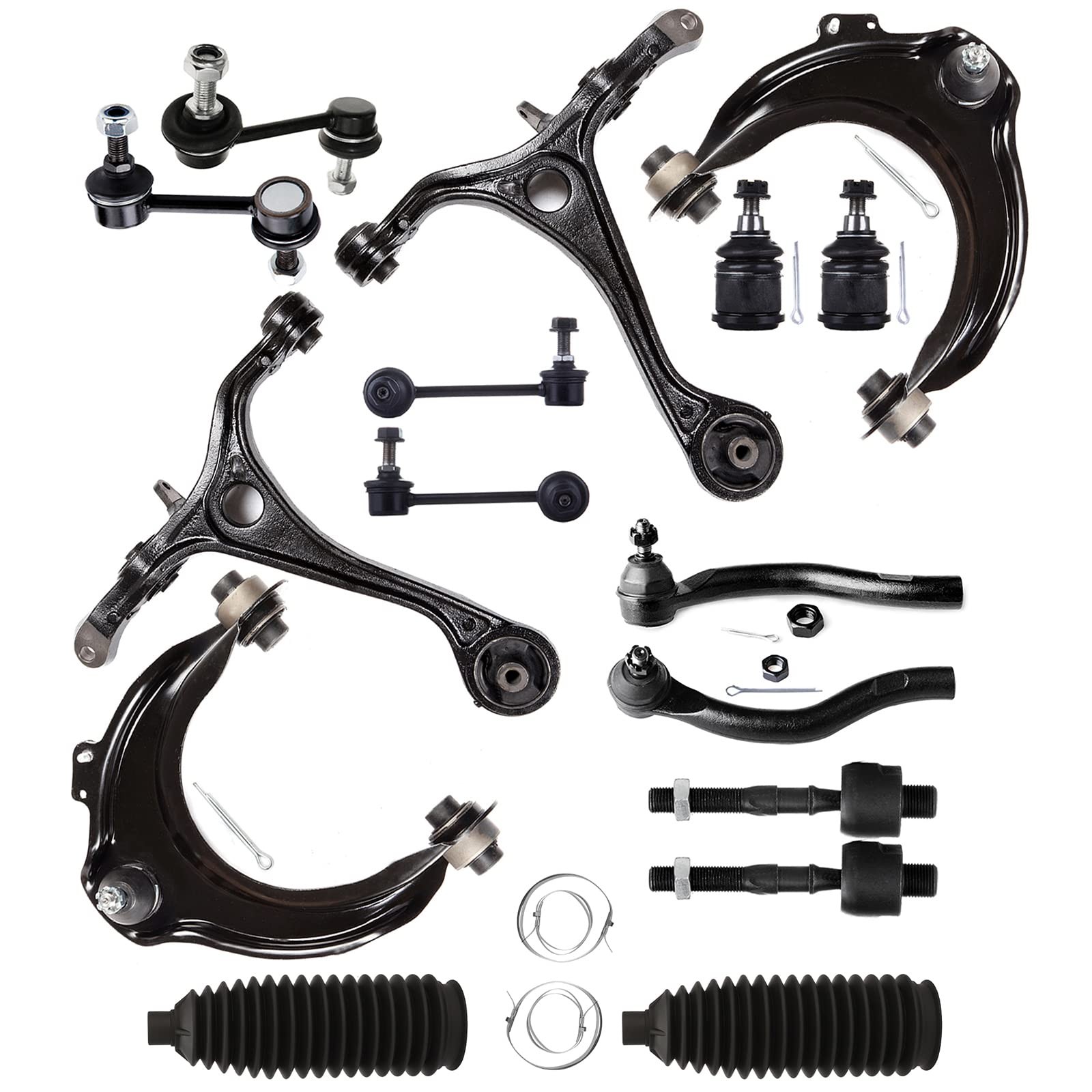 16Pcs Suspension Kit Control Arms Tie Rods Sway Bar Link for Acura TSX Accord
