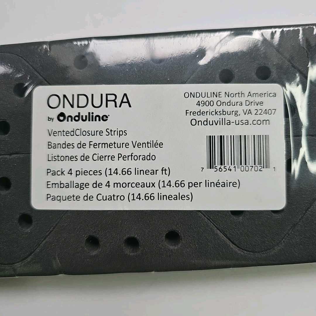 Ondura Vented Closure Foam Strip Pack Of 4 Piece Strips Gray Onduline