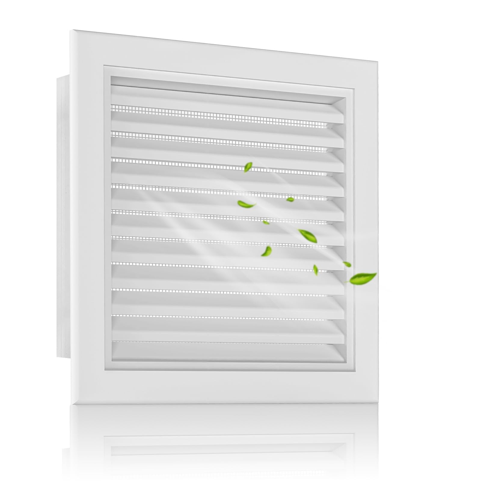 Zepoty 12″ X Aluminum Gable Vent, Paintable 10″ x Vent Opening, White