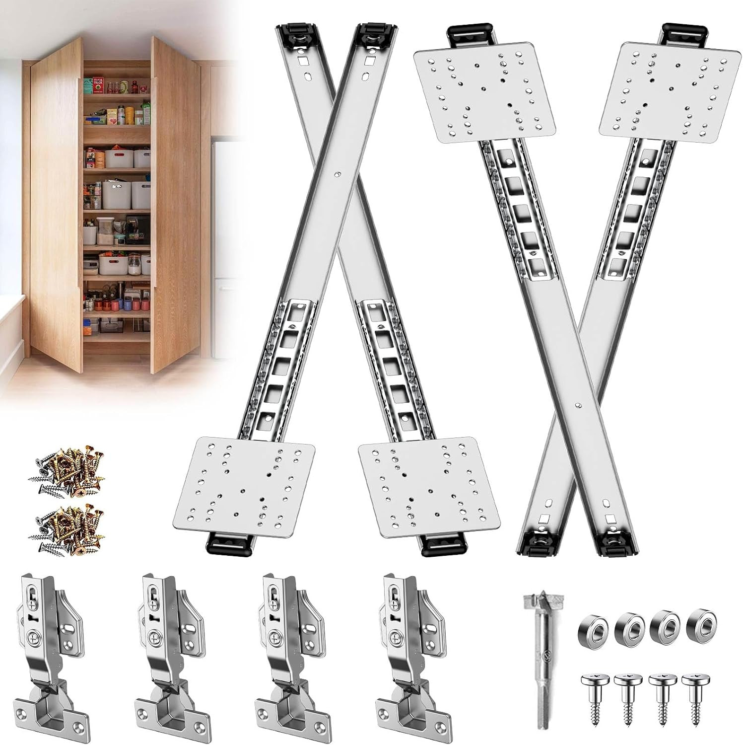 Pocket Door Slides,Pocket Slide Hinges for Installing Hidden Doors, Suitable for