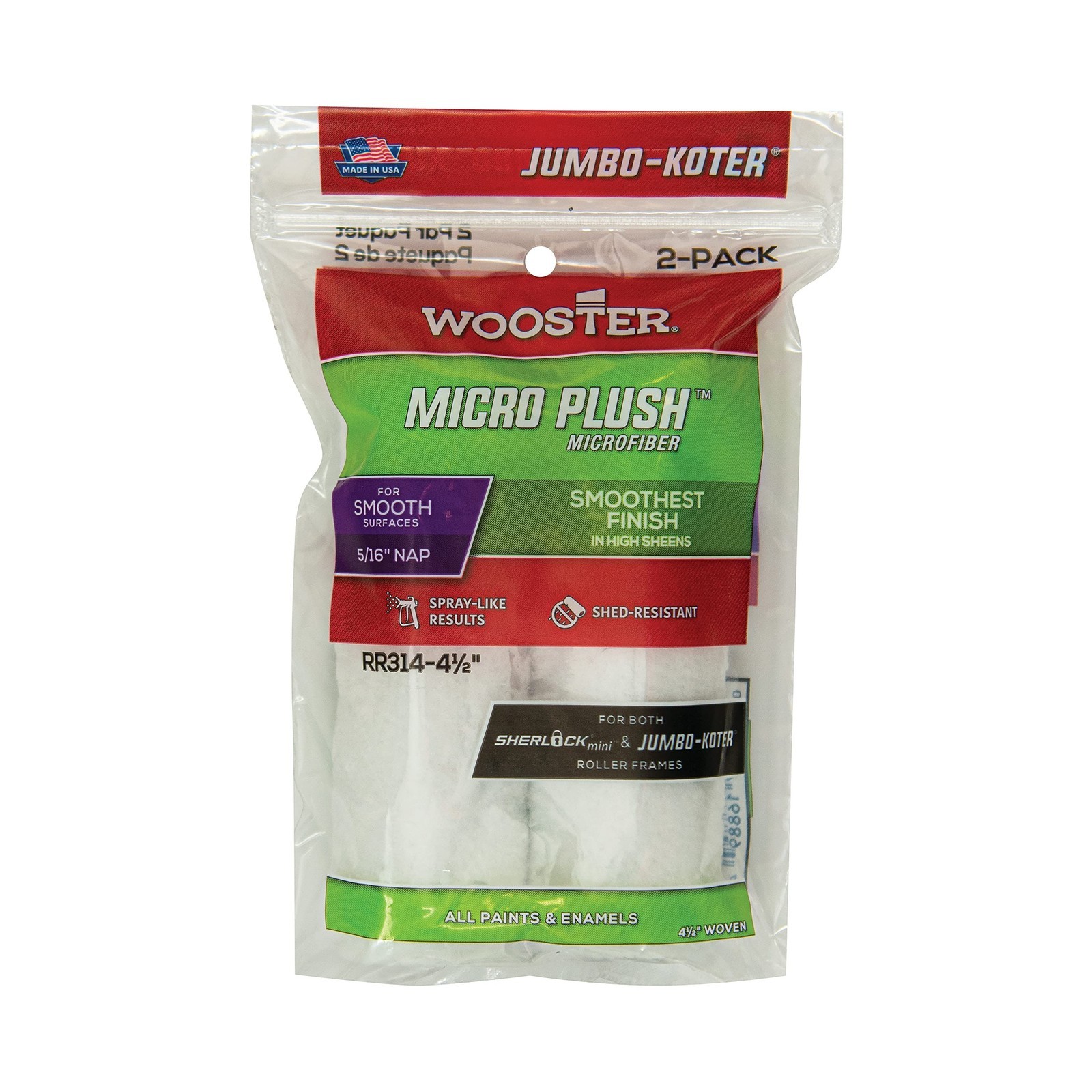 Wooster Brush Company RR314 RR314-4 1/2 Micro Plush, 4 1/2 Inch 4 1/2 Inch,