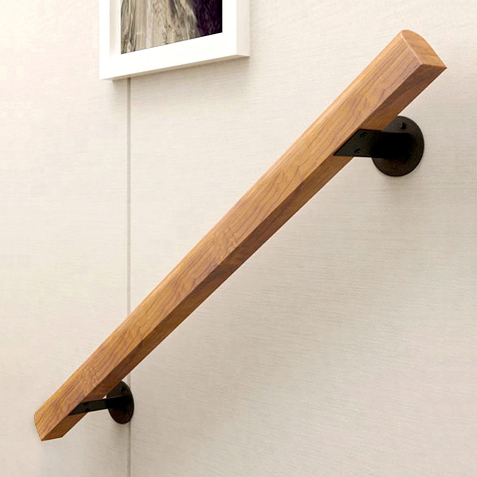 Junefanwei 4.5Ft Wooden Stair Handrails Hand Railings Stairs Indoor Outdoor