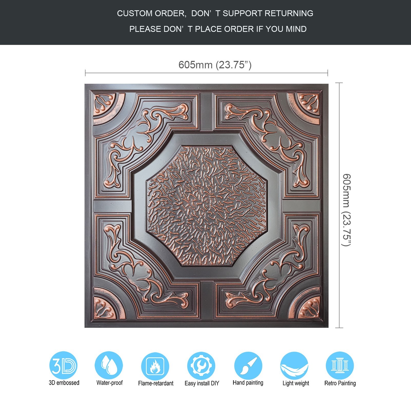 Village style ceiling tiles Decorative pvc panels for Restaurant PL02 10Pcs