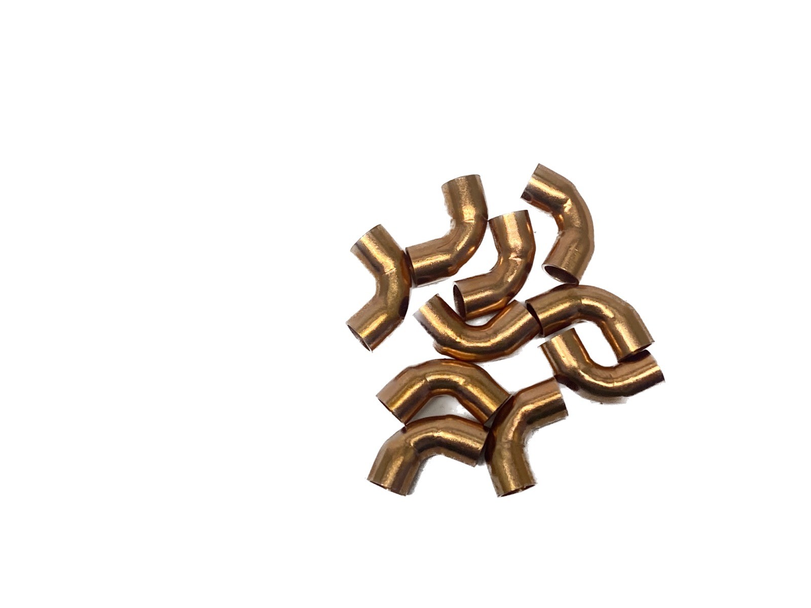 (10) NEW OLD STOCK Unbranded 1/8” x 1/8” Copper Solder 90° Eblow Pipe Fittings