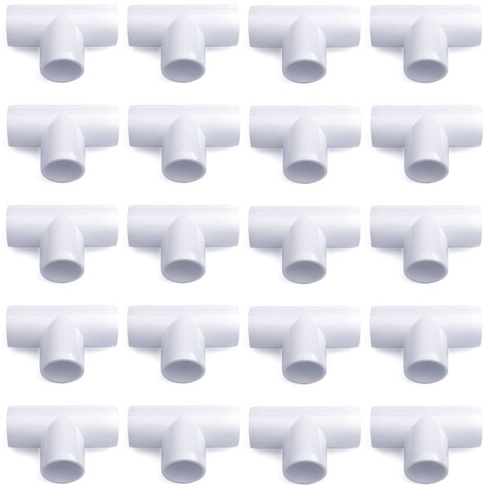 20-Pack 3/4 in. Schedule 40 PVC Tees 3-Way Pipe T-Fittings SCH40 ASTM