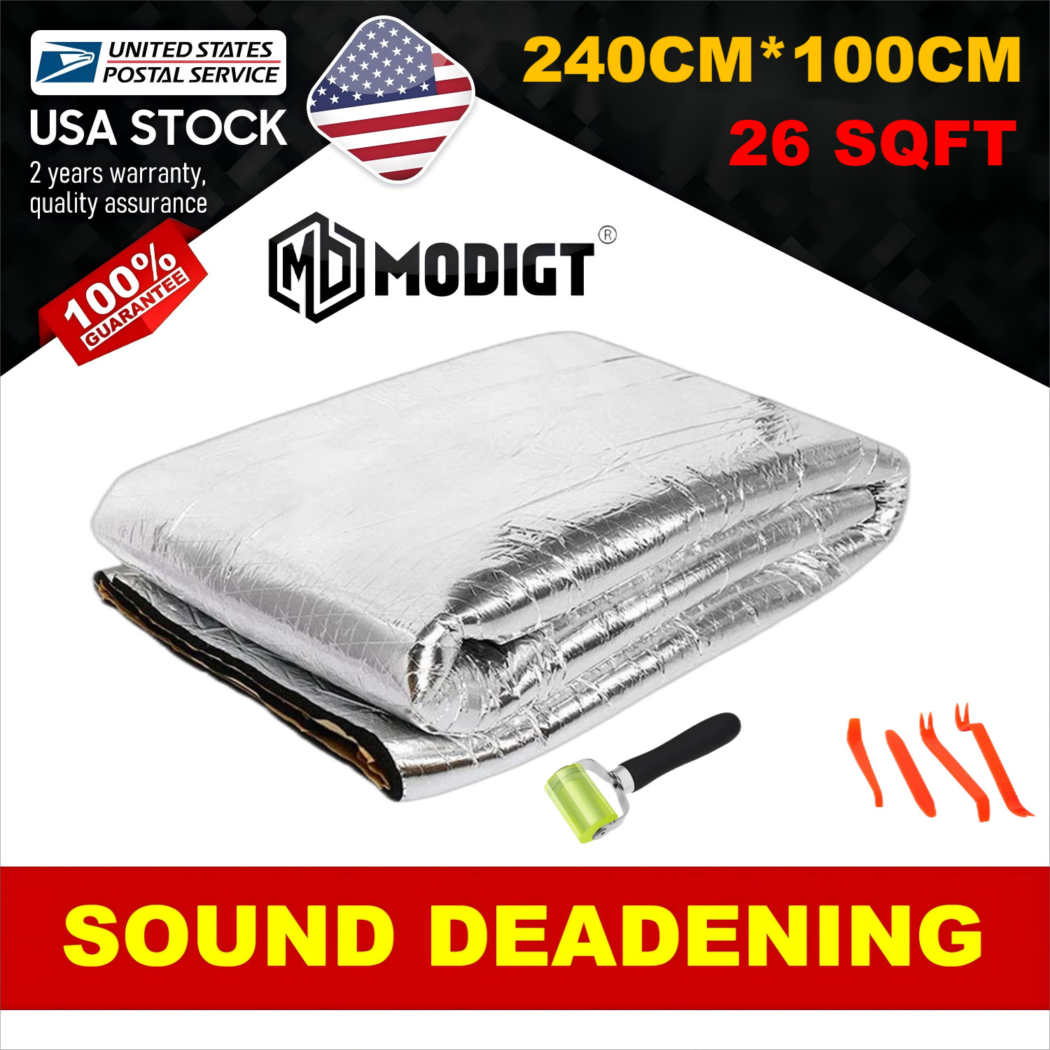 26sqft Sound Deadener Heat Shield Insulation Noise Reduce Mat For House Roof