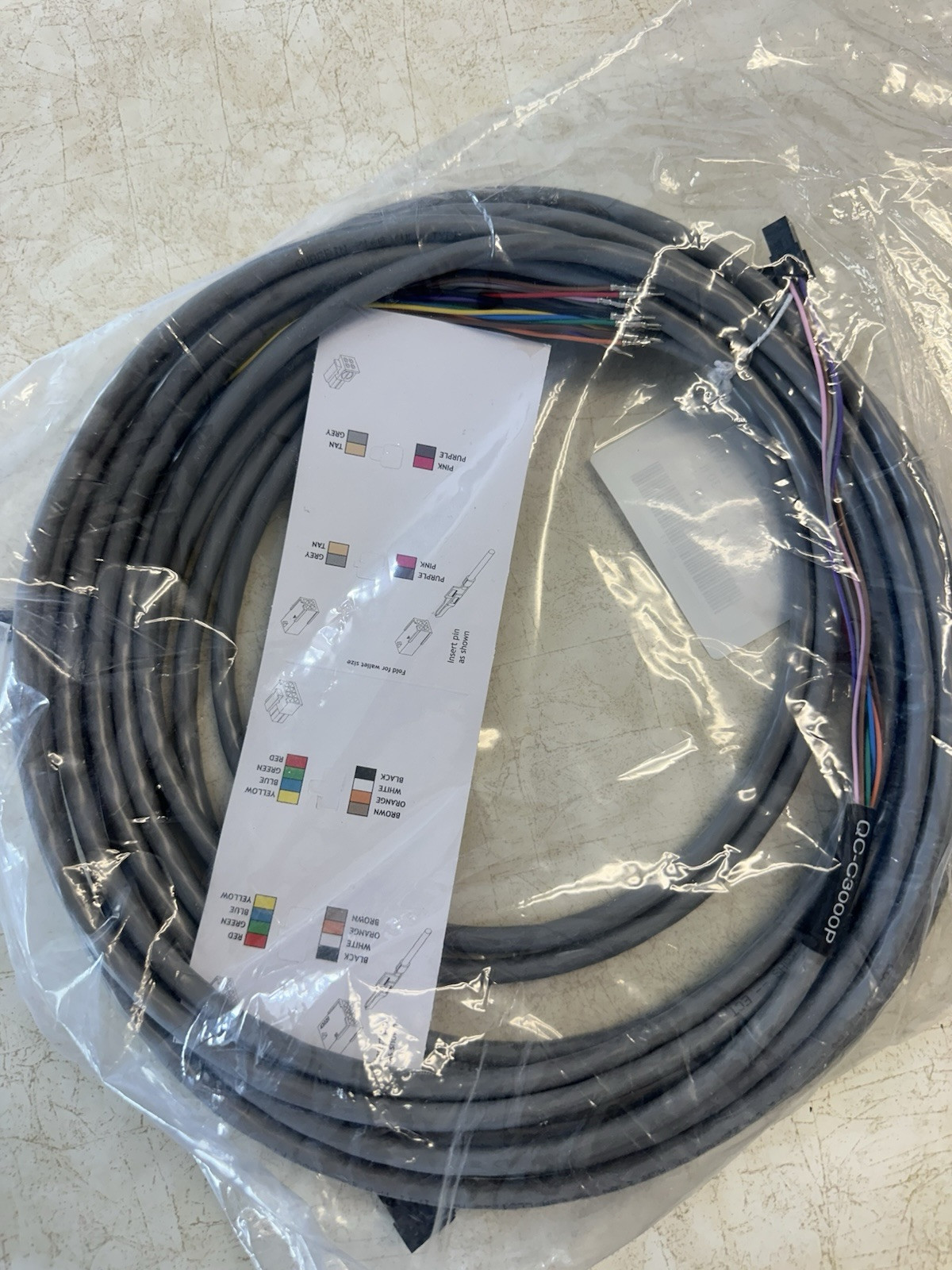 Assa Abloy QC-C300P Electro Lynx Wire Harness, 12 Wire 22 AWG 30′ NEW Package