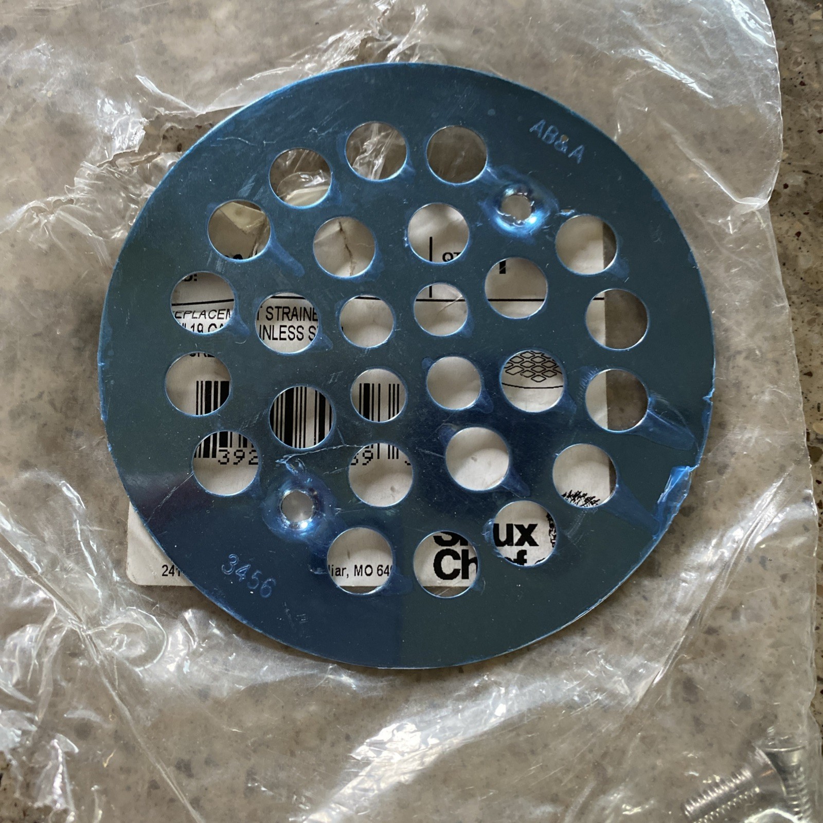 Sioux Chief Round Stainless Steel Polished Chrome Shower Drain Strainer 4.25″