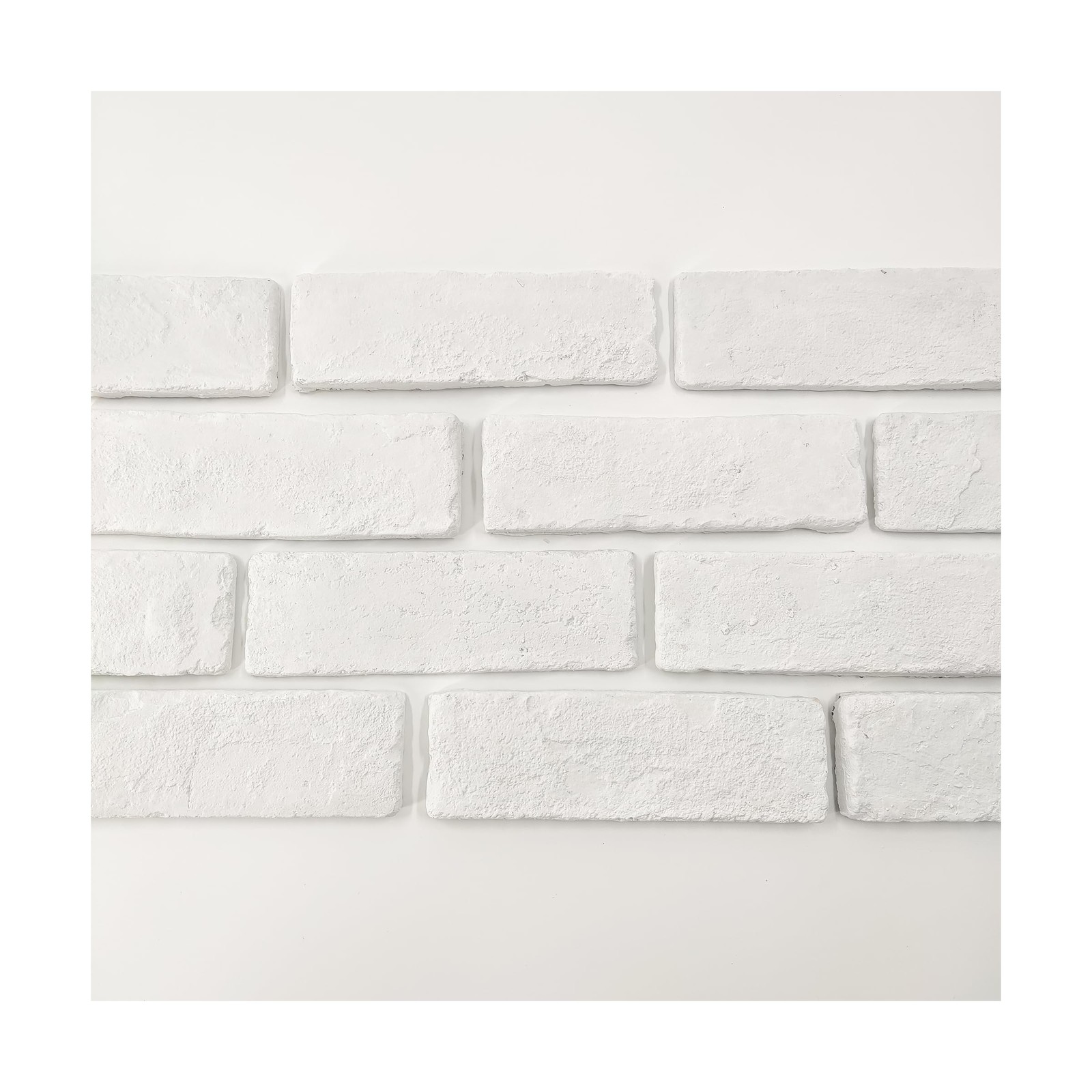 40 Pcs White Thin Brick Veneers, 2.4″ x 7.9″ Wall Brick, 3D Faux Brick for Ki…