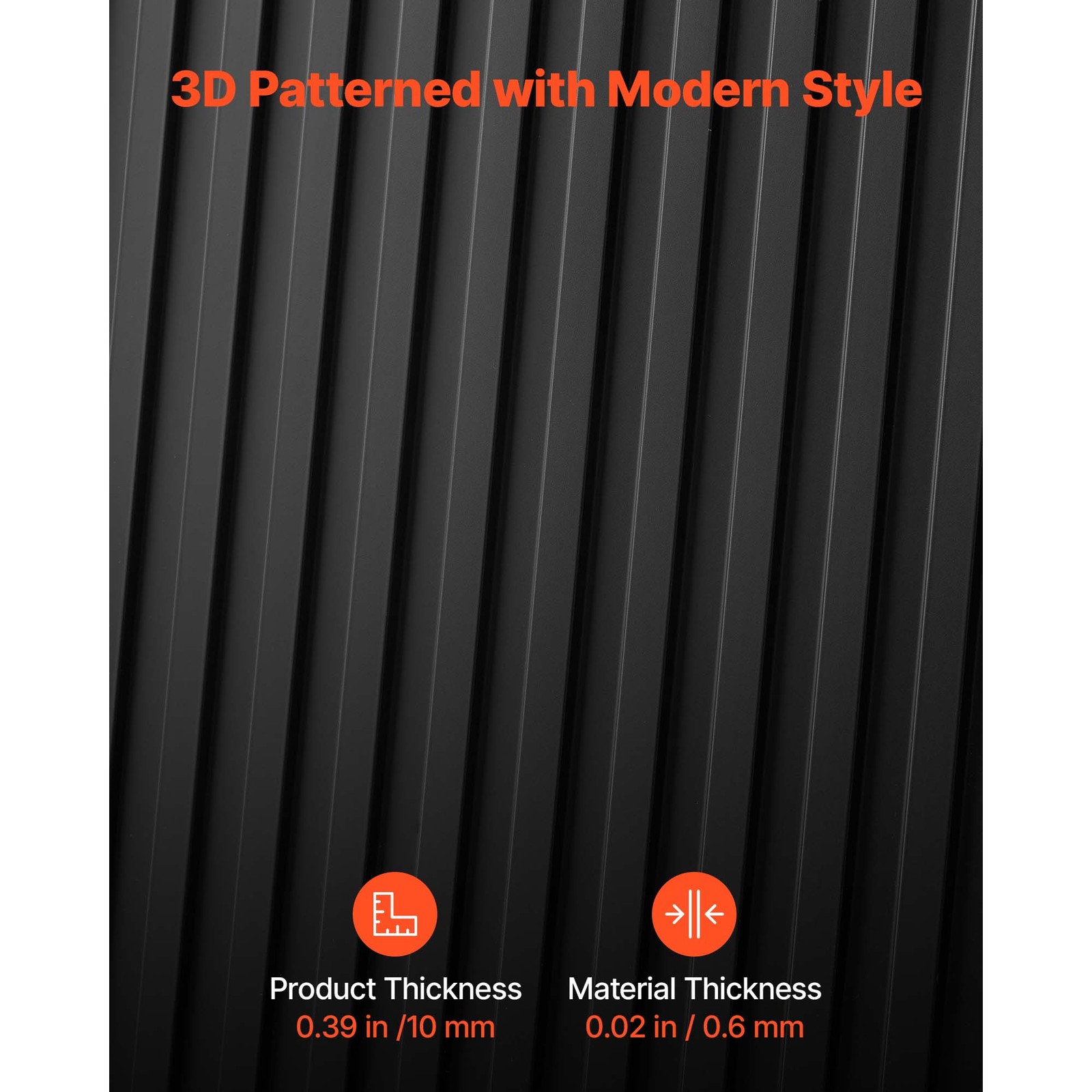 Uimoso 24 x 48 in PVC Ceiling Tiles 12-Pack 3D Black Linear Panels for Interiors
