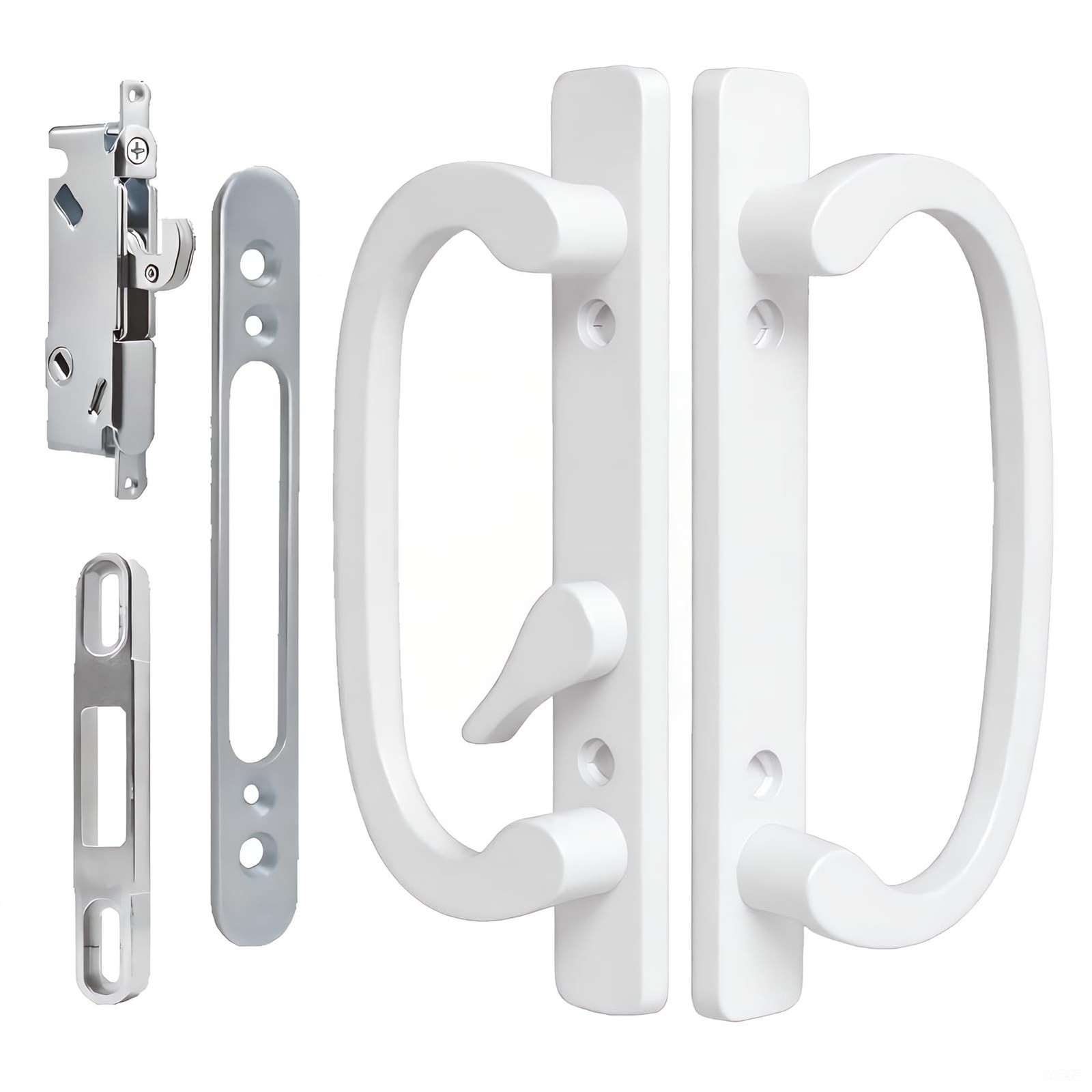 Offset Sliding Patio Door Handle Set with Mortise Lock | 45° Keyway | Fits