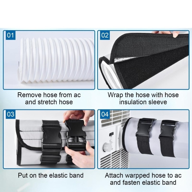 Flexible Aircon Duct Vent Insulation Sleeve For Ventilation Hose Washable Cover