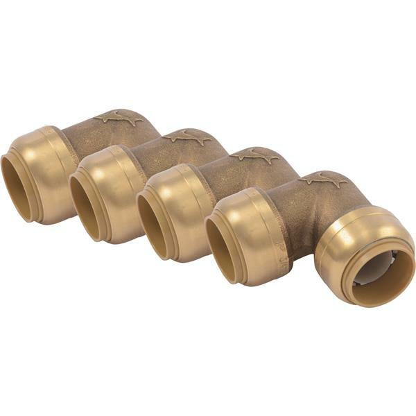 6-(4 pk) SharkBite 3/4 In. x 3/4 In. 90 Degree Brass Elbow U256LFA4