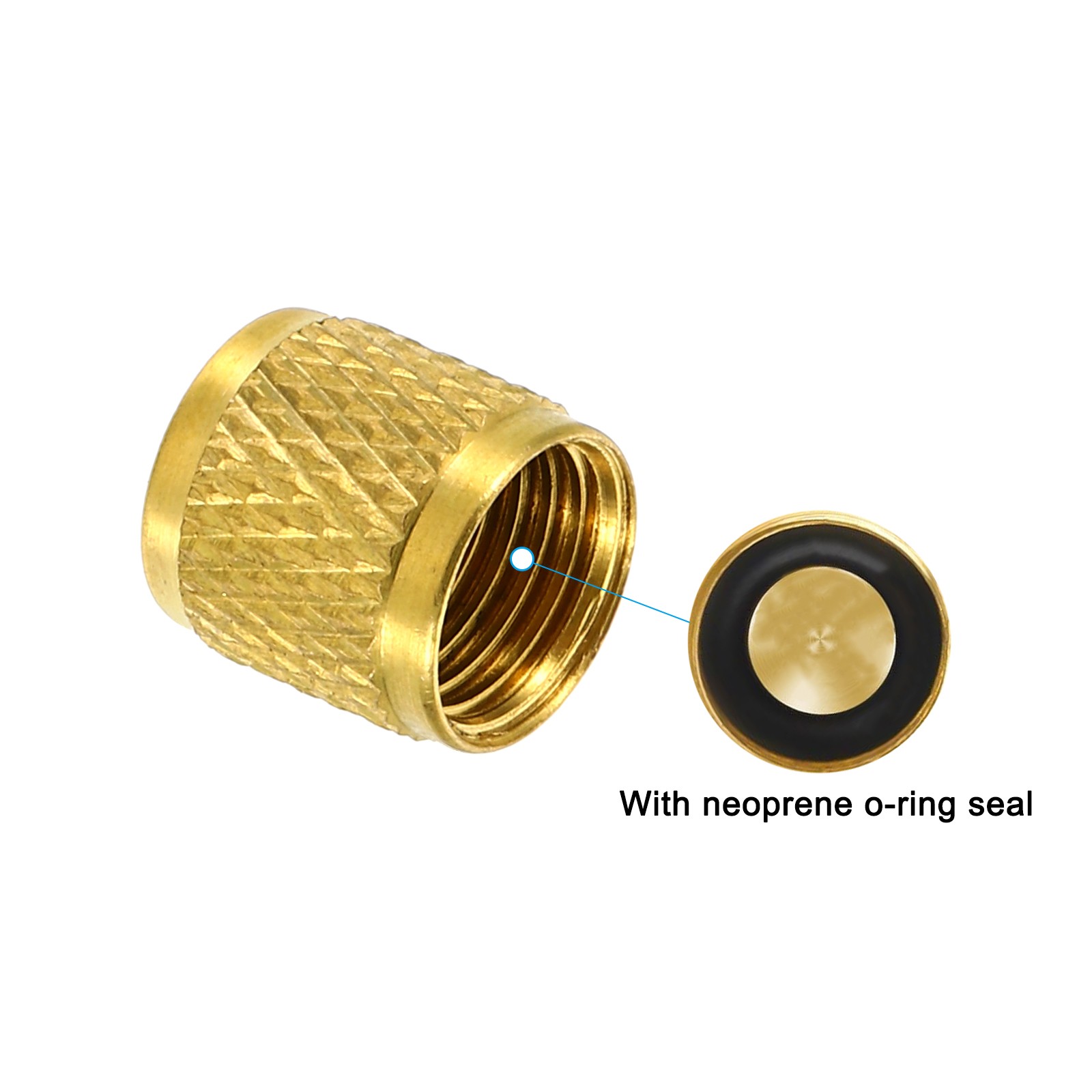 25 Pack 1/4″ SAE Service Access Valve Caps Refrigeration Valve Cap with Seal