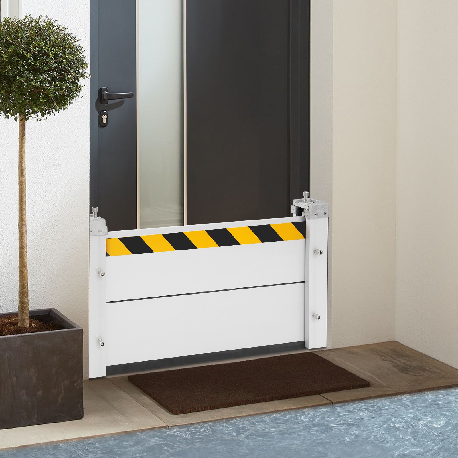 Flood Barrier for Home Aluminum Alloy Garage Door Water Barrier H15.7in W31.5in