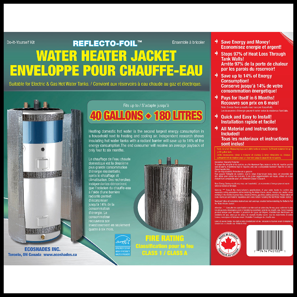 Hot Water Tank Heater Insulation Jacket Diy Premium Kit Energy Saving