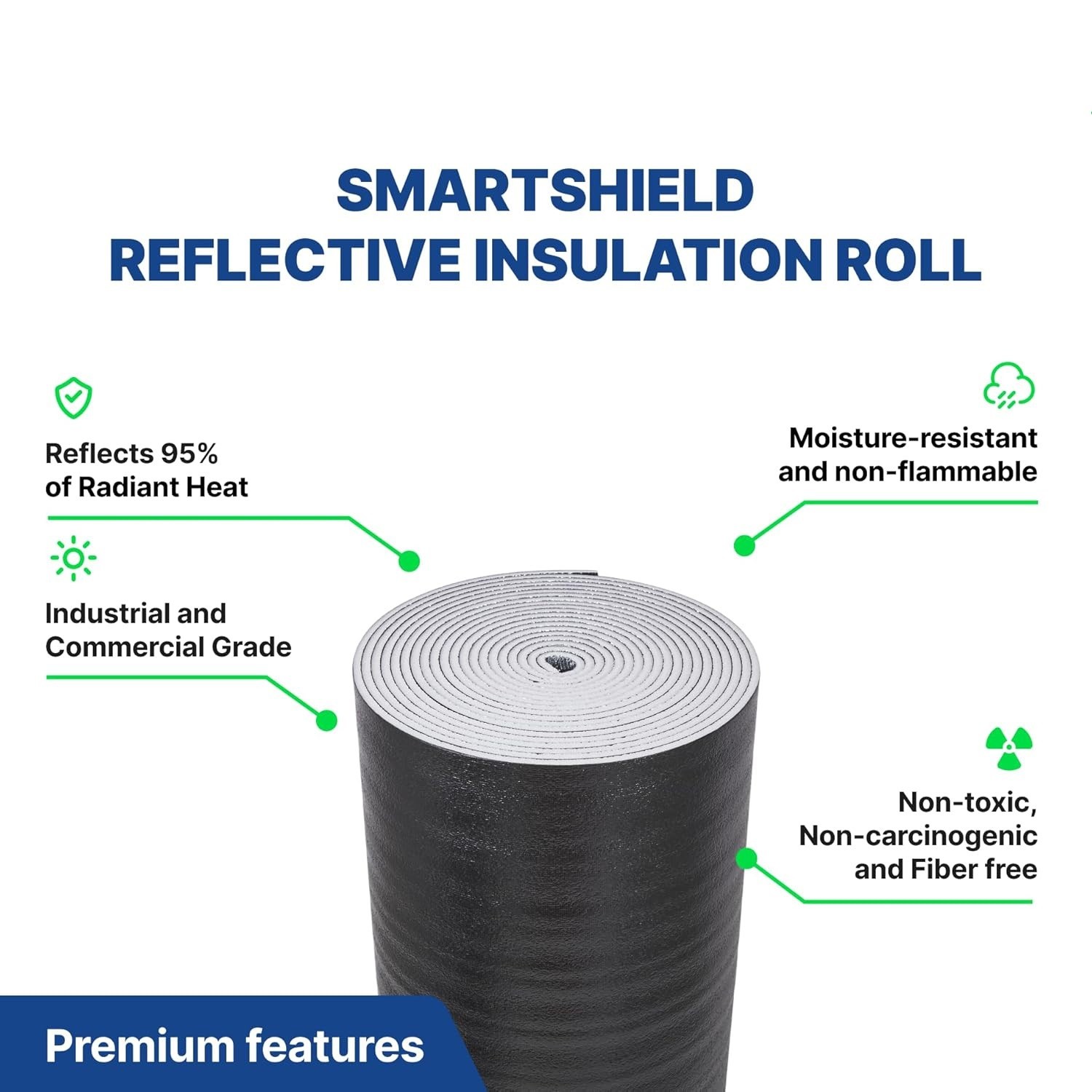 PRODEX AD10 10mm 4X25 Reflective BLACK/FOIL Insulation Foam Radiant Barrier Foil