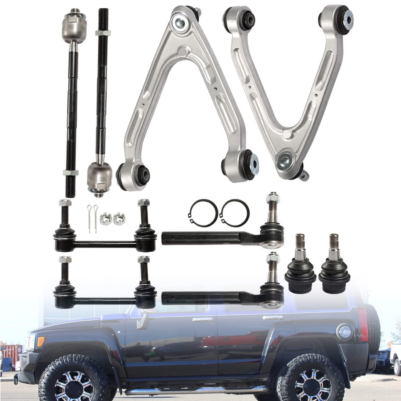 Control Arm Ball Joint Tie Rod End Sway Bar Link for H-3 2006-2010