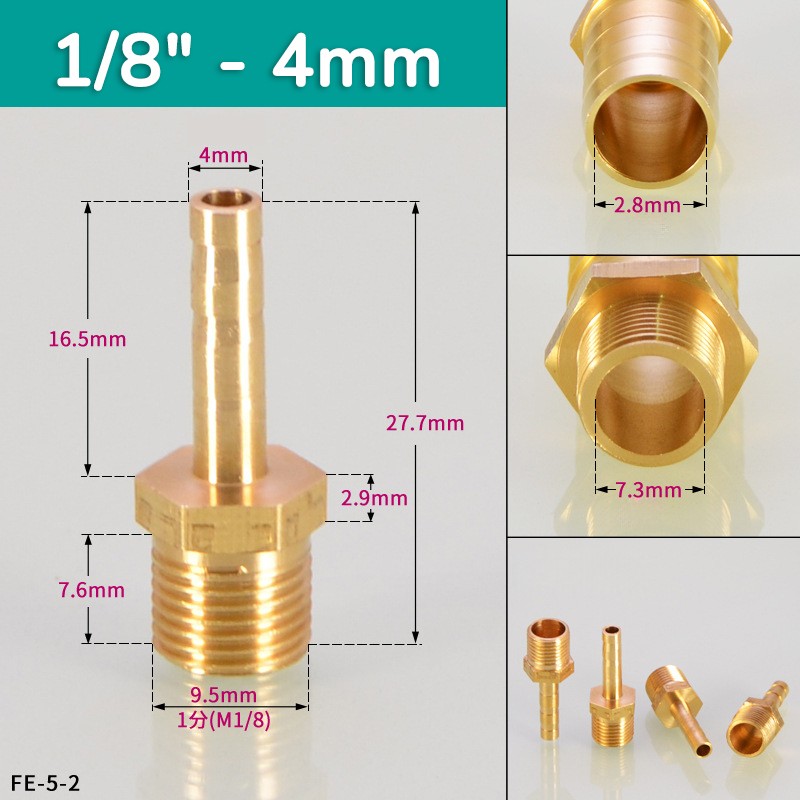 BSP Female / Male Taper Thread x Hose Tail End Connector Brass Fitting 1/8″ – 2″