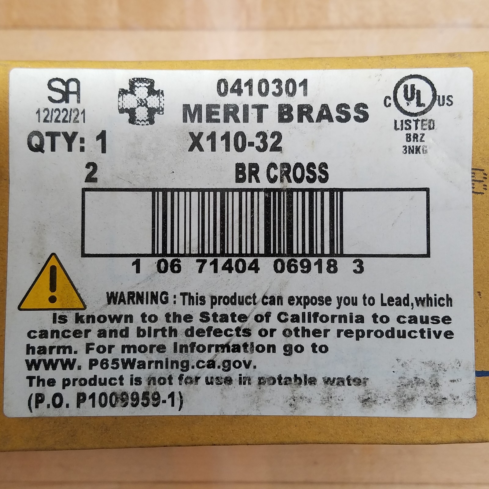 Merit Brass X110-32 Pipe Cross, 2″ Nominal, FNPT End Style, 125lb Pressure Class