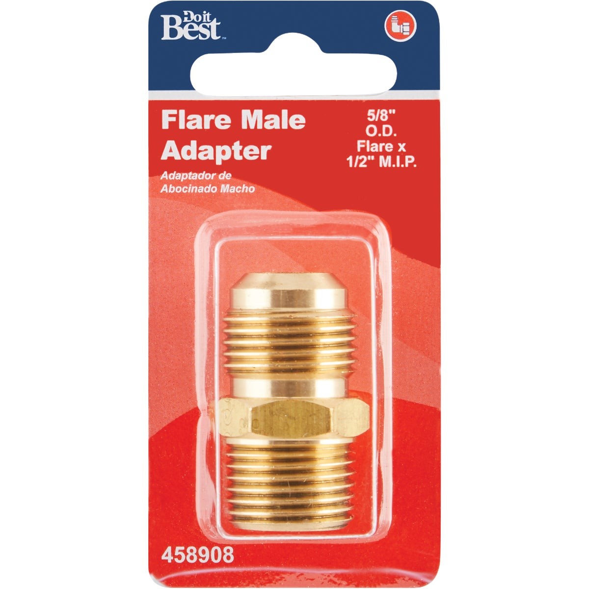 Do it 5/8 In. x 1/2 In. Brass Male Flare Adapter 458908 SIM Supply, Inc. 458908
