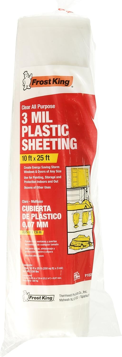 P1025/3 Polyethylene Sheeting 10′ x 25′ x 3 mil. Clear NEW