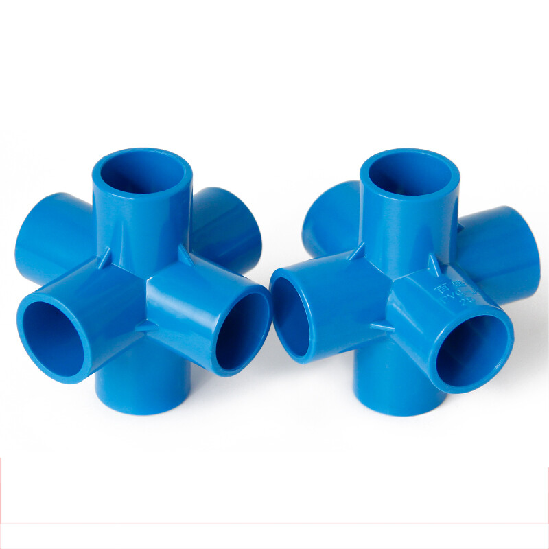 PVC 3/4/5/6-Way Elbow Connector Coupling Pipe Fittings Dia 20/25/32/40/50mm Blue