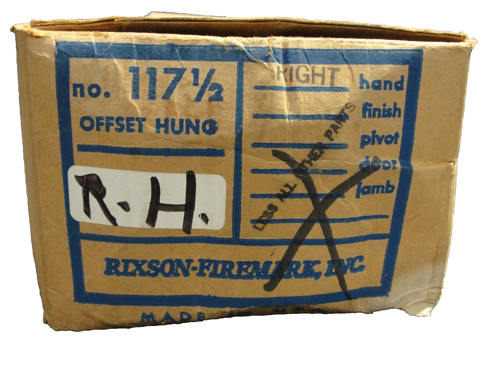 Rixson Firemark No. 66 Floor Closer 117 1/2 Offset Right Hand Closer LOT # 7824