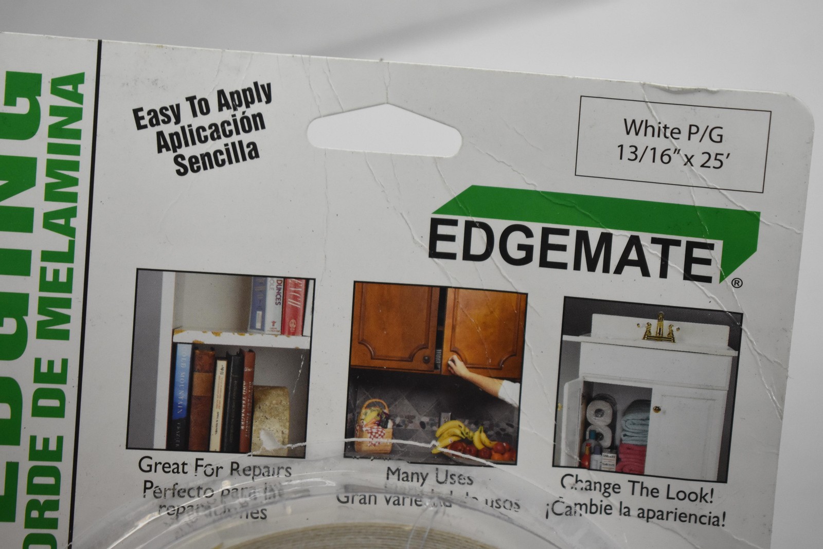 Edgemate Pre-Glued White Melamine Edging 13/16″ X 25 Ft Trim Made USA New