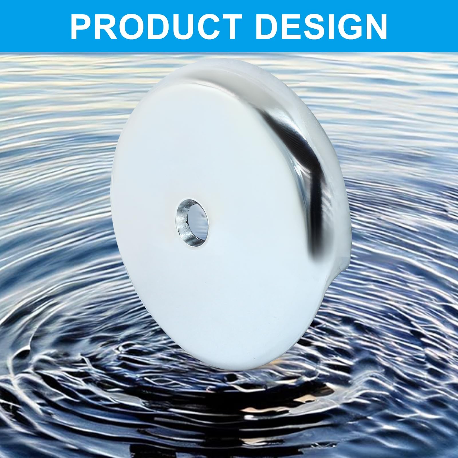 Silver Chrome Single Hole Bathtub Drain Overflow Face Plate